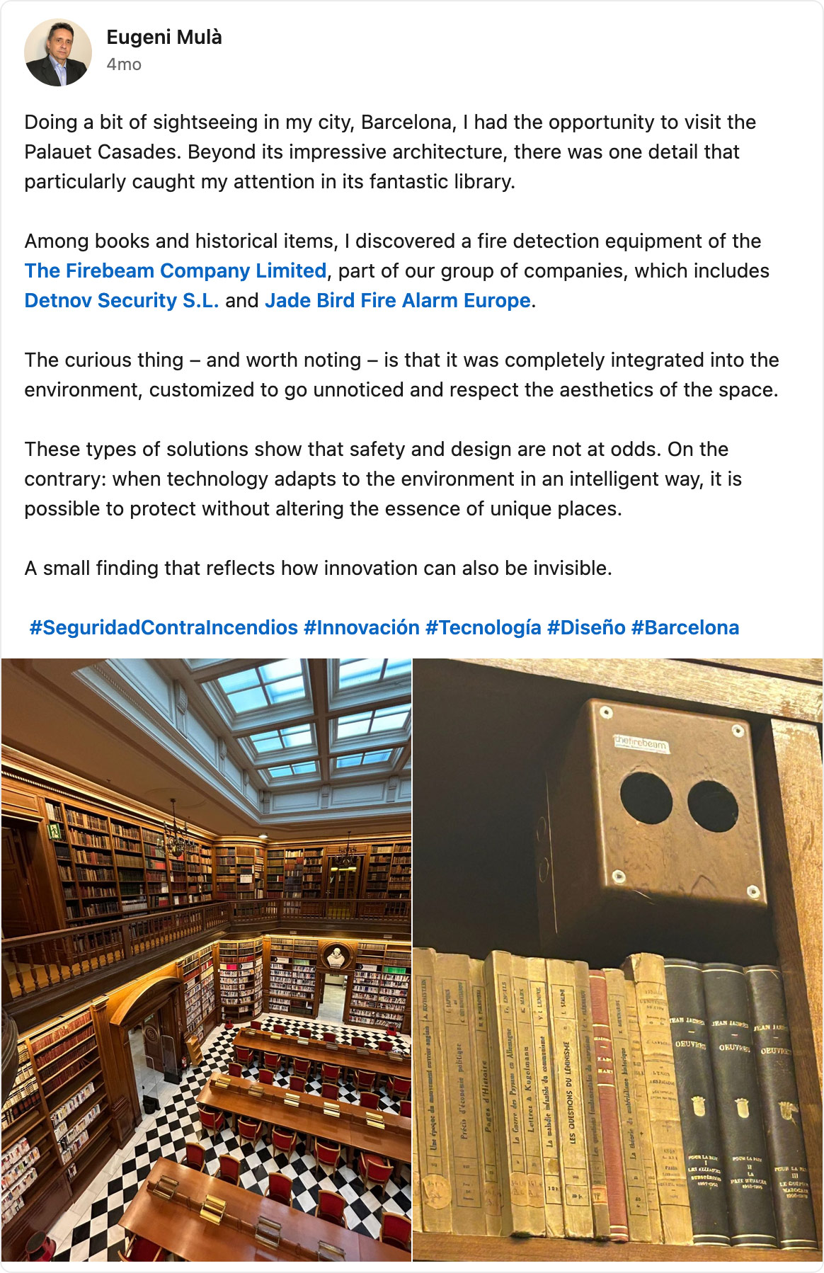 Sympathetic Fire Protection - Fire Beam Testimonial
