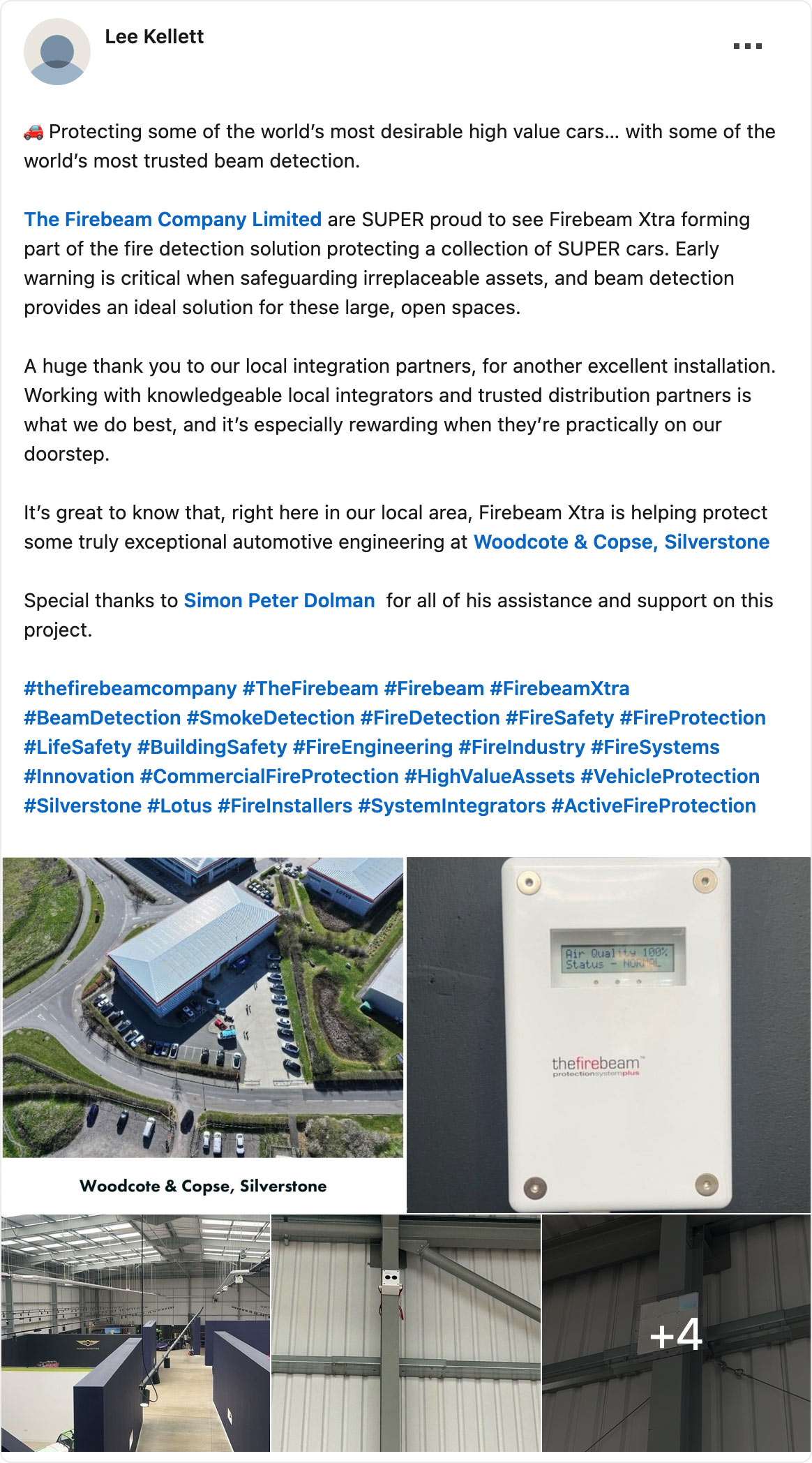 Woodcote & Copse, Silverstone - Fire Beam Testimonial